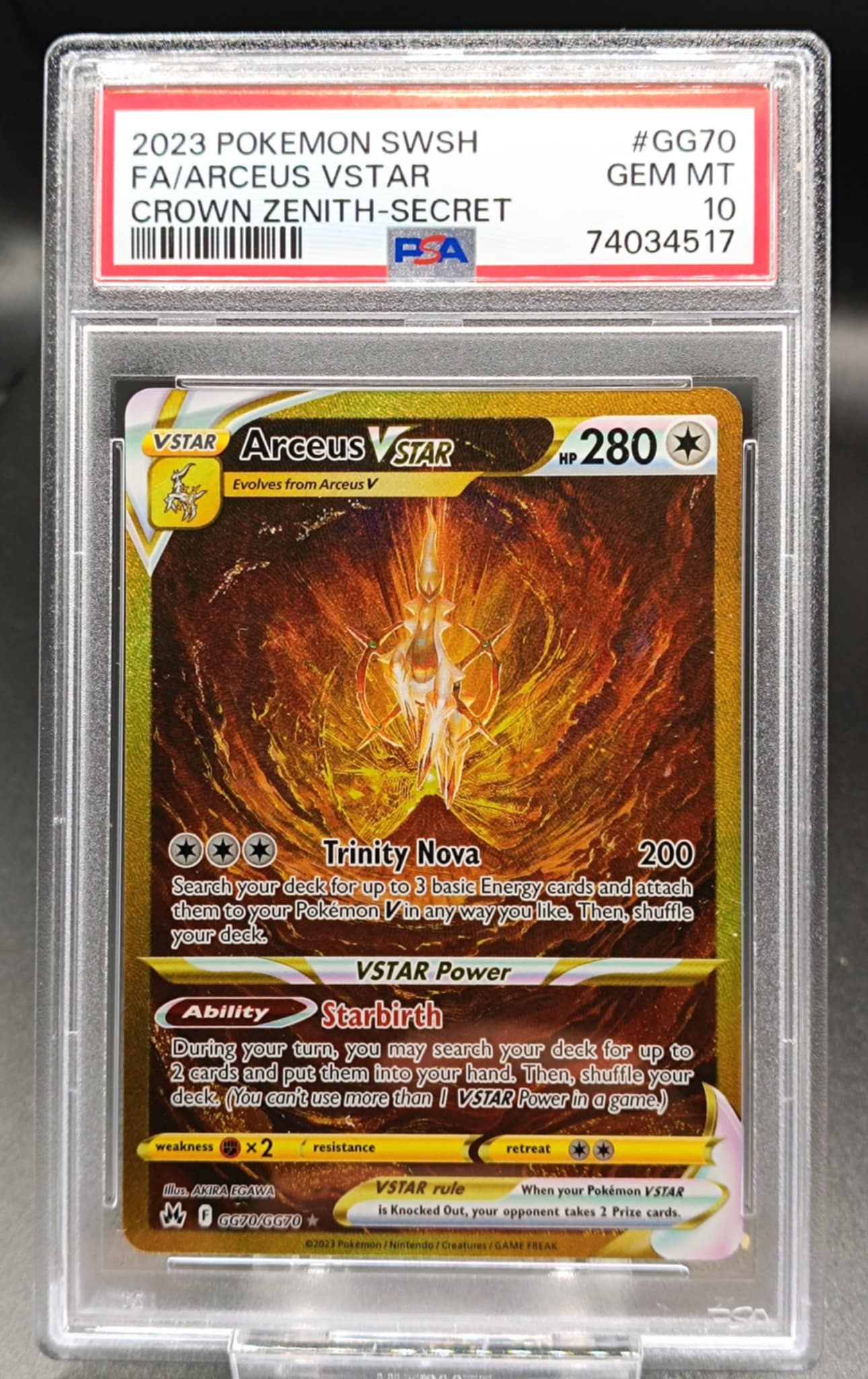 Arceus VSTAR #GG70 Pokemon Crown Zenith psa 10 - Qubimon.dk