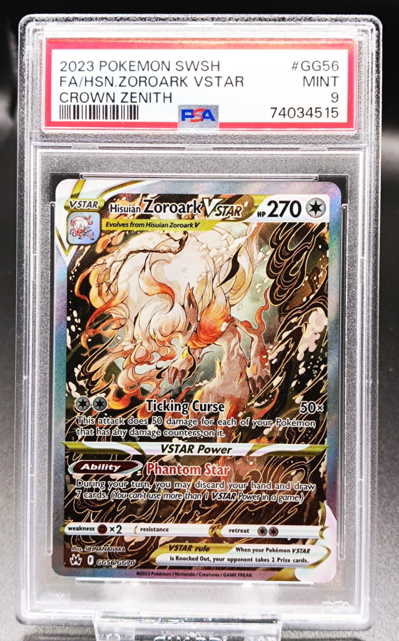 Hisuian Zoroark VSTAR #GG56 Pokemon Crown Zenith psa 9 - Qubimon.dk
