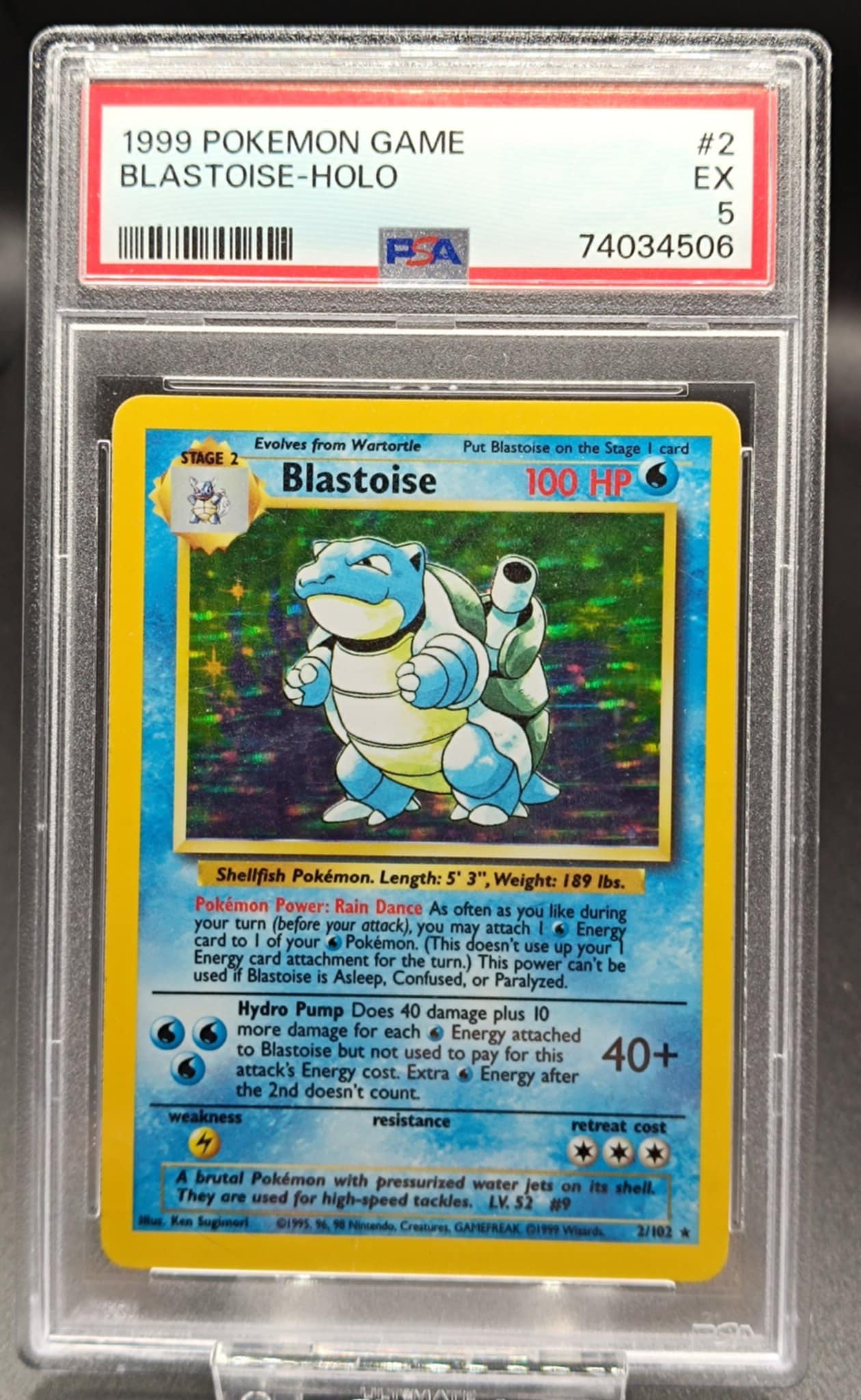 Blastoise #2 Pokemon Base Set psa 5 - Qubimon.dk