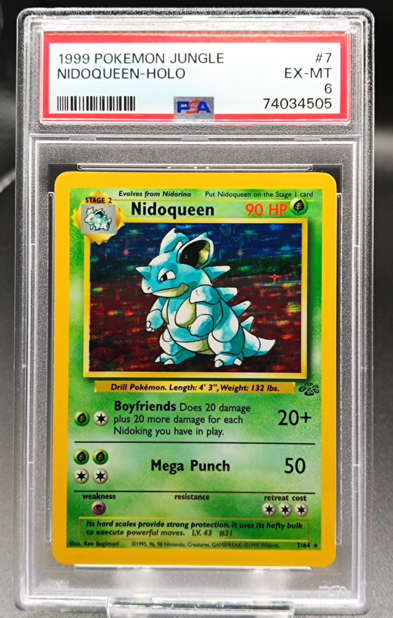 Nidoqueen #7 Pokemon Jungle psa 6 - Qubimon.dk