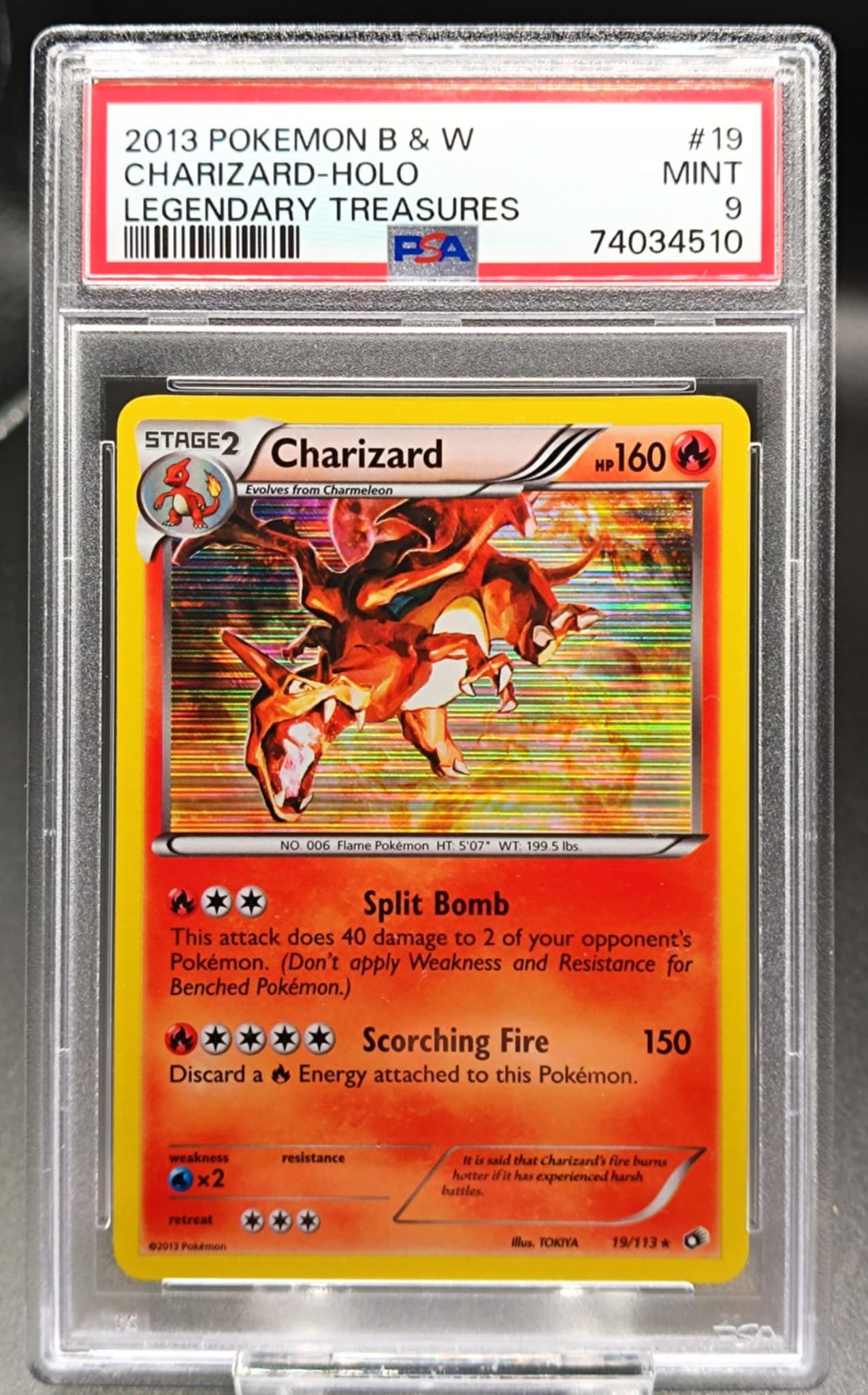 Charizard #19 Pokemon Legendary Treasures psa 9 - Qubimon.dk
