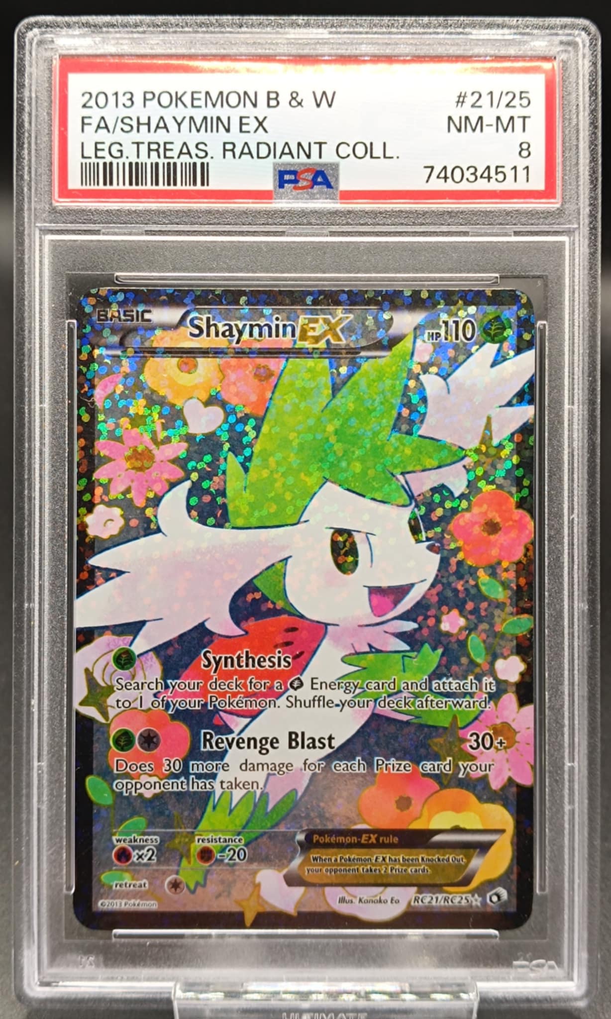 Shaymin EX #RC21 Pokemon Legendary Treasures psa 8 - Qubimon.dk