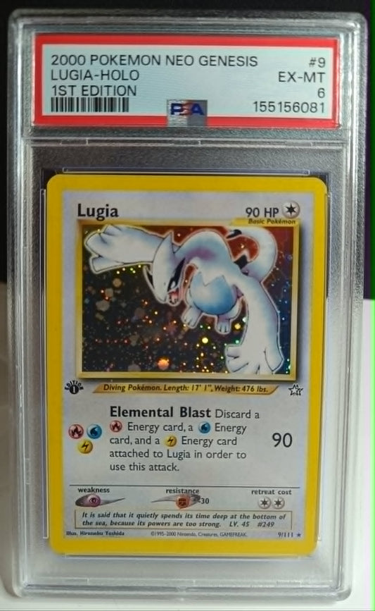 PSA 6 Lugia 1st Edition Holo #9 Neo Genesis 2000 Pokémon