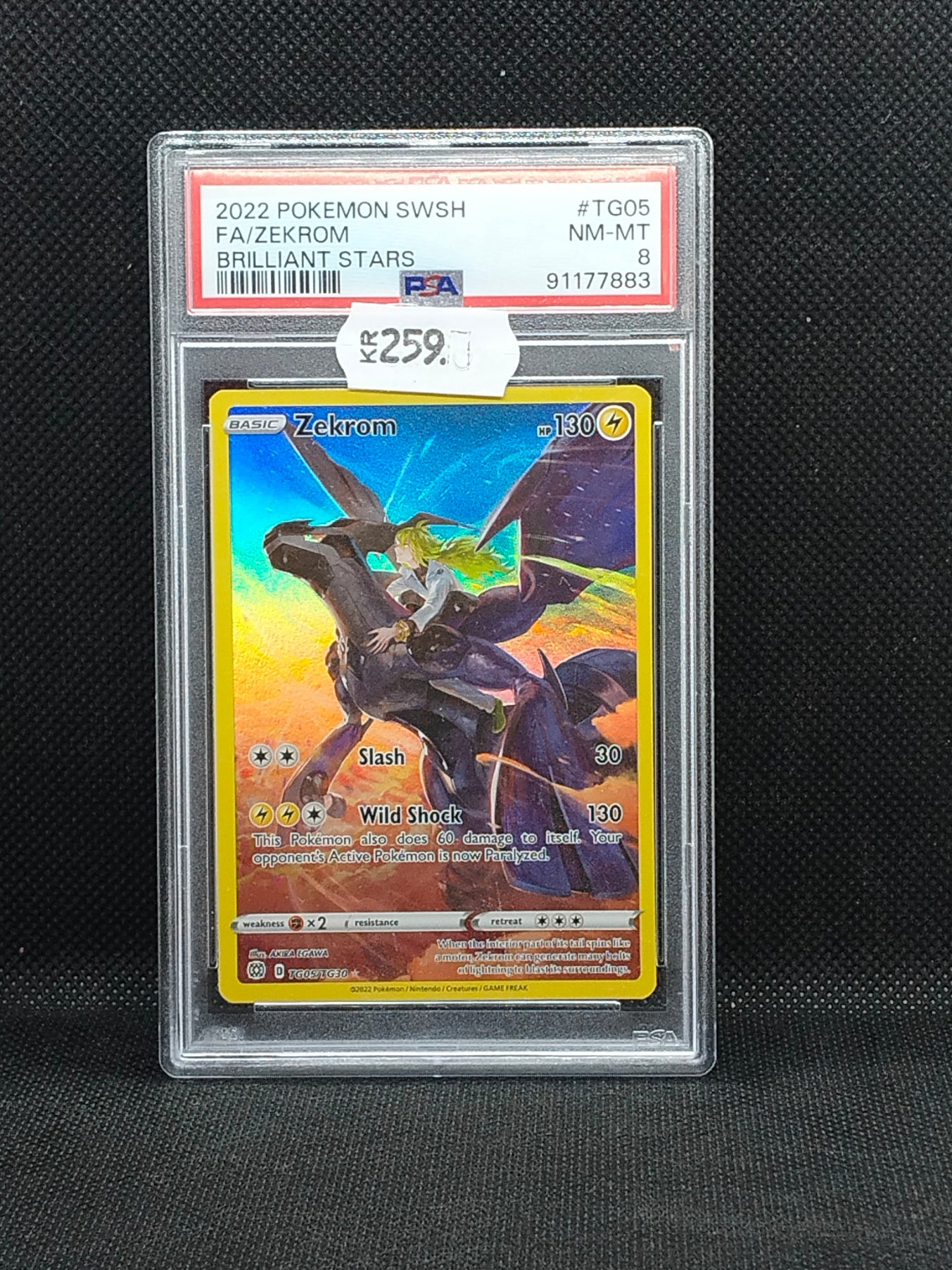 Pokémon Zekrom FA TG05 Brilliant Stars (2022) – PSA 8 (NM-MT)