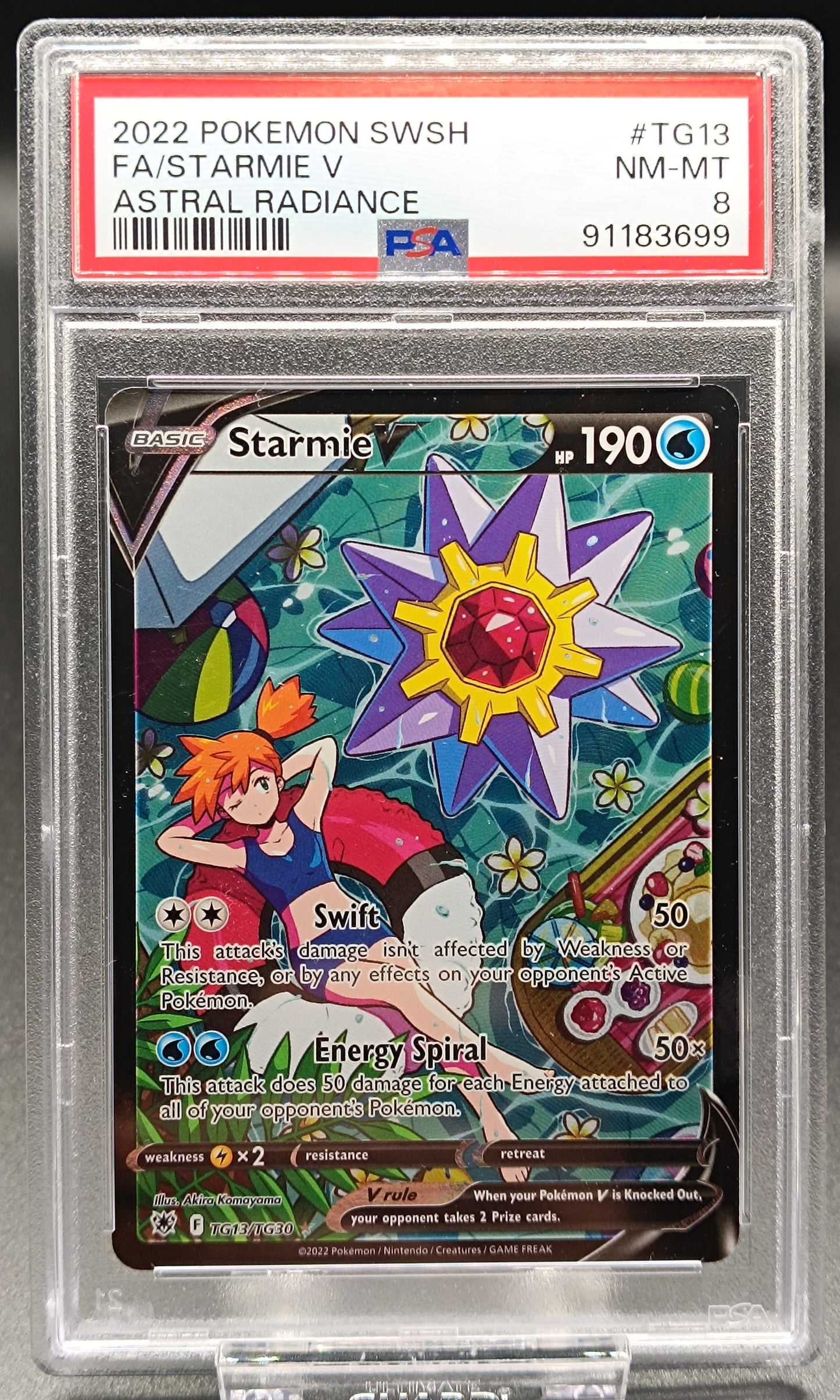 2022 Pokemon Sword & Shield Astral Radiance TG13 Starmie V PSA 8 mint - Qubimon.dk