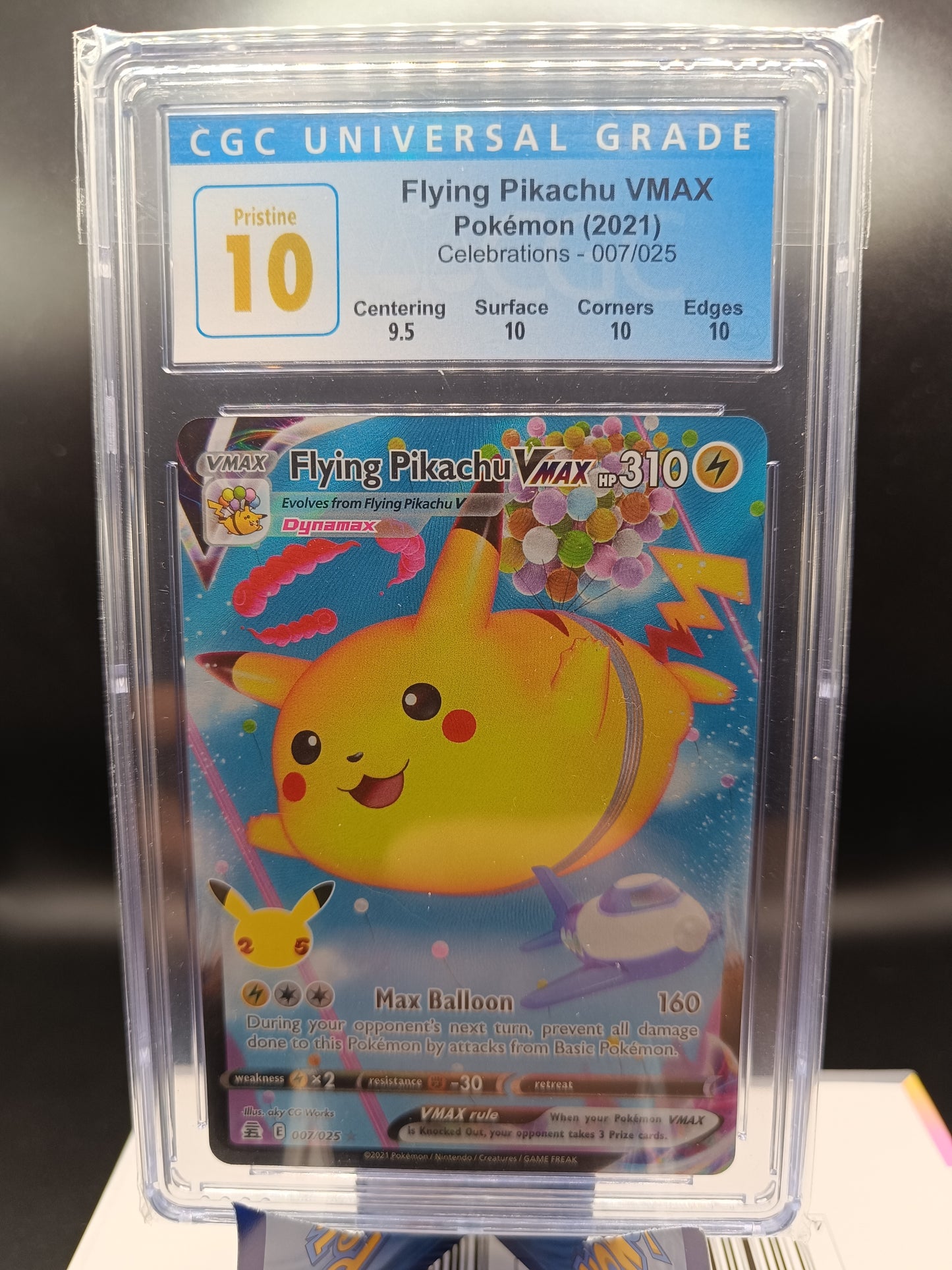 Flying Pikachu VMAX #7 Pokemon Celebrations cgc 10 - Qubimon.dk