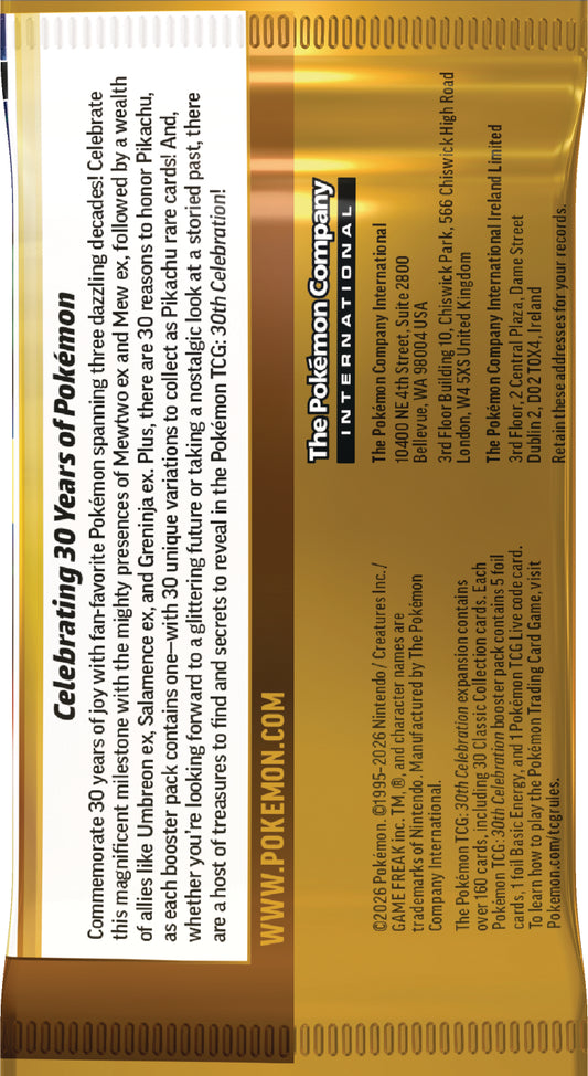 Pokemon 30th Anniversary Booster Pack