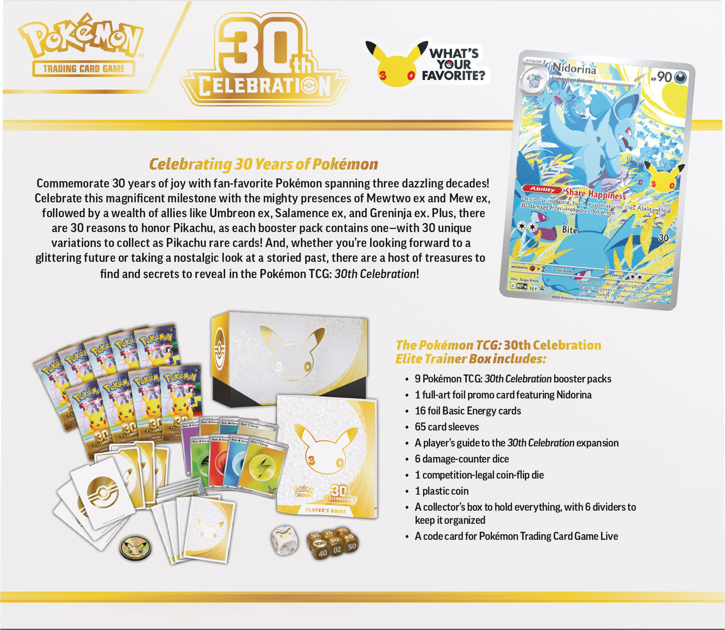 Pokémon 30th Anniversary Celebration – Elite Trainer Box Forudbestilling