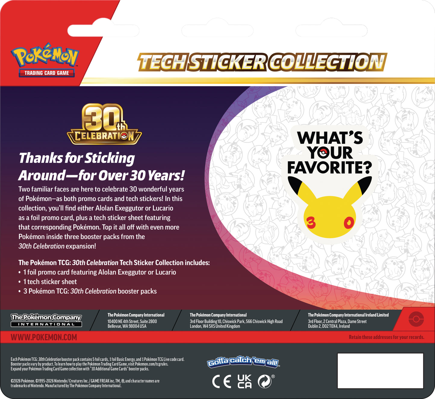 Pokémon TCG: 30th Anniversary Tech Sticker Collection FORUDBESTILLING