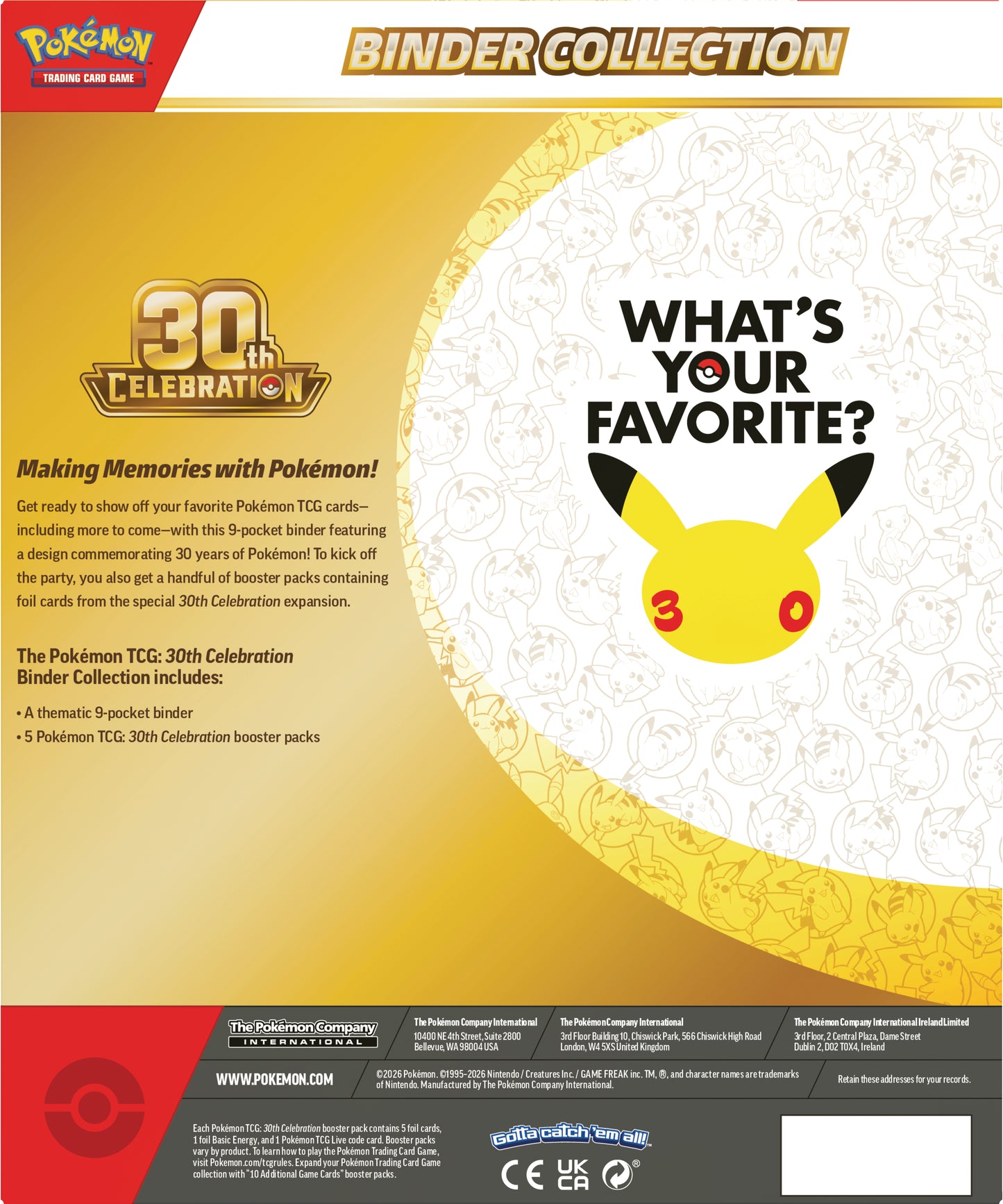 Pokémon 30th Anniversary Celebration Binder Collection FORUDBESTILLING