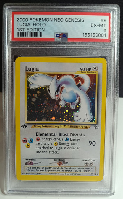 PSA 6 Lugia 1st Edition Holo #9 Neo Genesis 2000 Pokémon