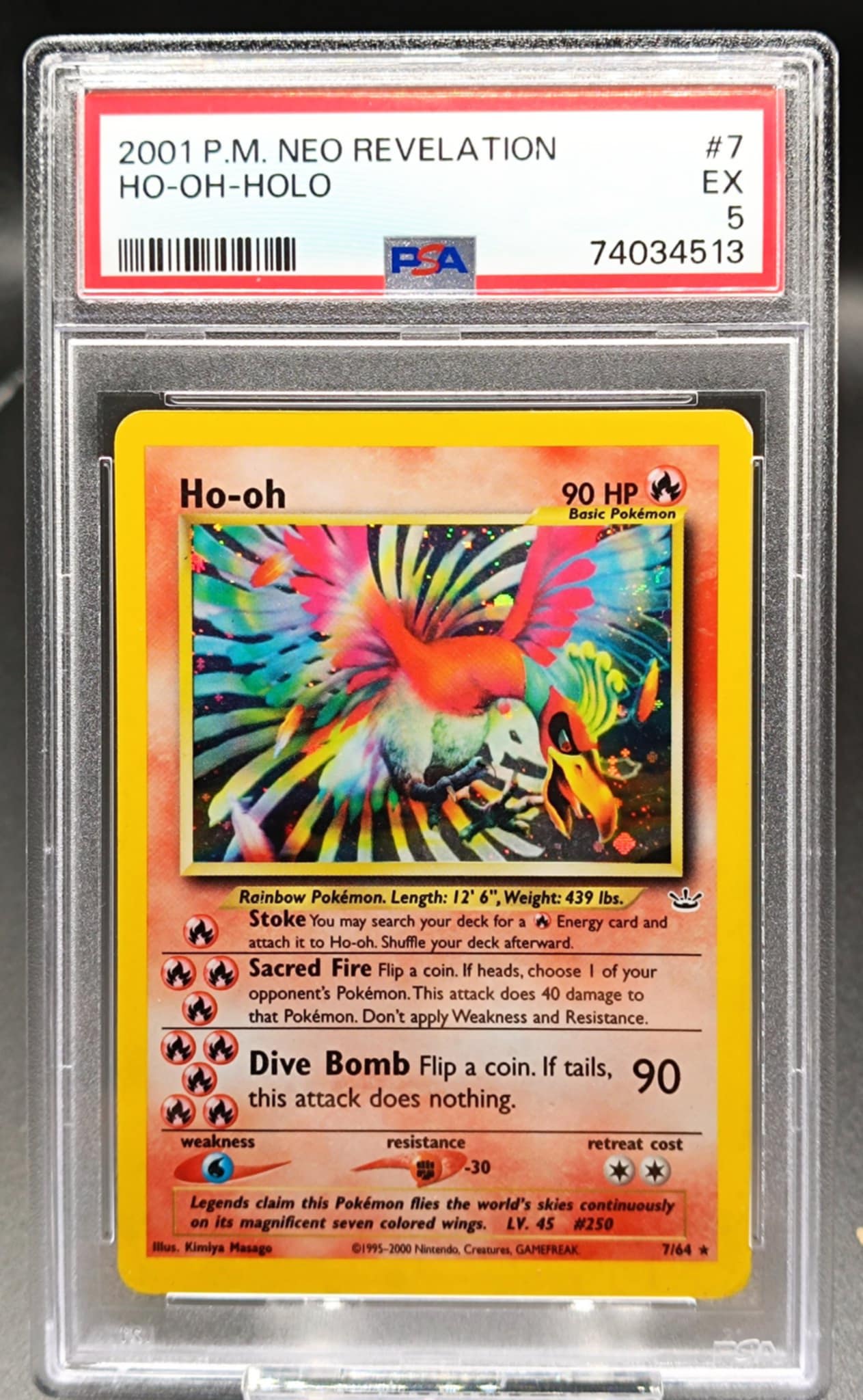 Ho-oh #7 Pokemon Neo Revelation psa 5 - Qubimon.dk
