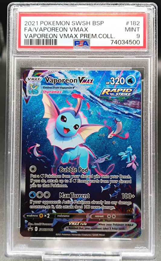 Vaporeon VMAX #SWSH182 Pokemon Promo psa 9 - Qubimon.dk
