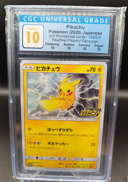 Pikachu #126/S-P Pokemon Japanese Promo 126/s-9 cgc perfect 10 - Qubimon.dk