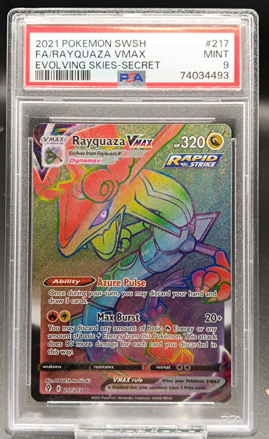 Rayquaza VMAX #217 Pokemon Evolving Skies psa 9 - Qubimon.dk