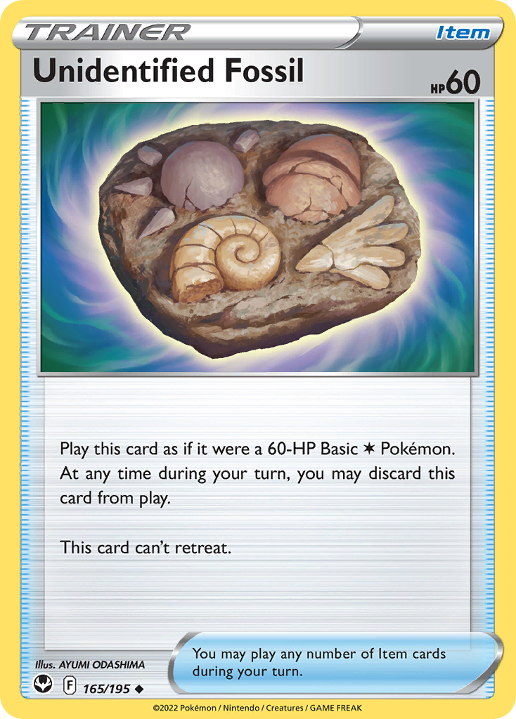 Trainer Unidentified Fossil - Silver tempest #165