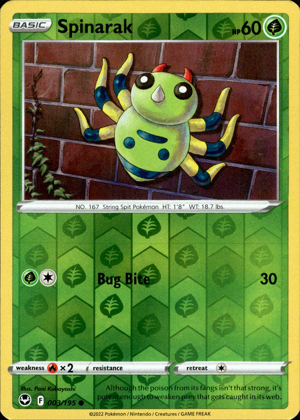Spinarak Holo - Silver tempest #003