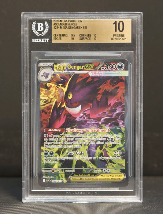 Pokemón Mega Gengar EX SIR BECKETT PRISTINE 10