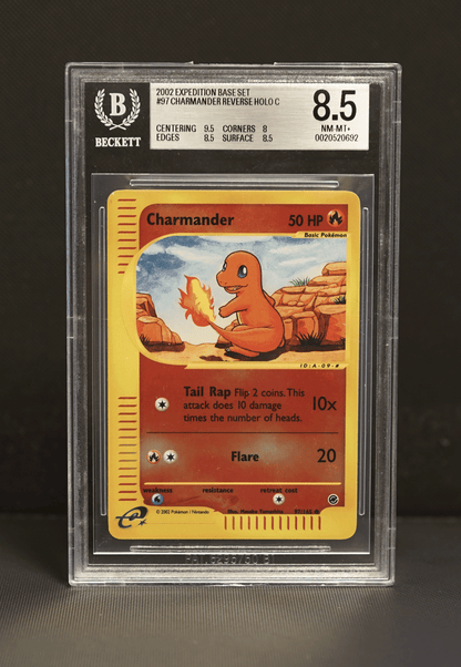 Pokemón Charmander Reverse HOLO BECKETT 8.5 Near Mint - MINT