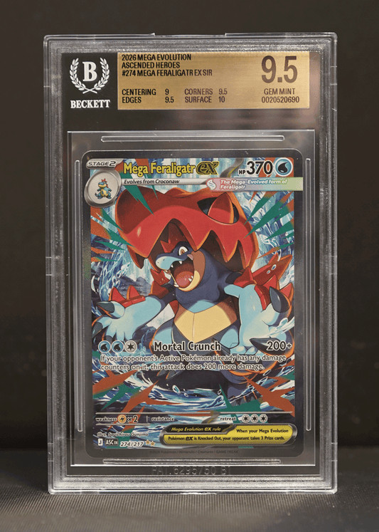 Pokemón MEGA Feraligatr EX SIR BECKETT 9.5 GEM MINT