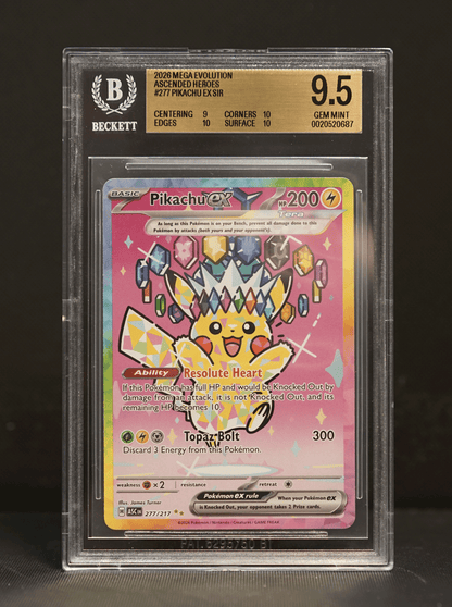 Pokemón Pikachu EX SIR BECKETT 9.5 GEM MINT