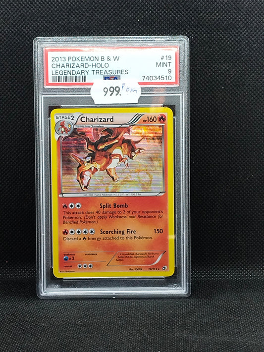 Pokémon Charizard Holo #19 Legendary Treasures (2013) – PSA 9 (Mint)