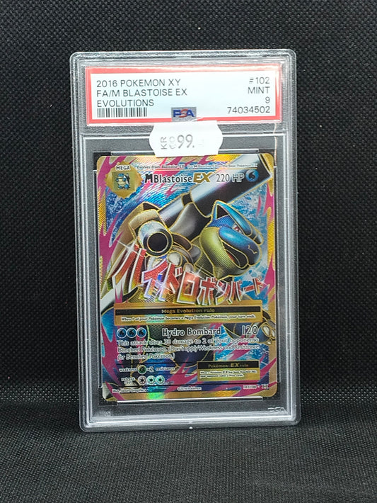 Pokémon Mega Blastoise EX FA #102 XY Evolutions (2016) – PSA 9 (Mint)
