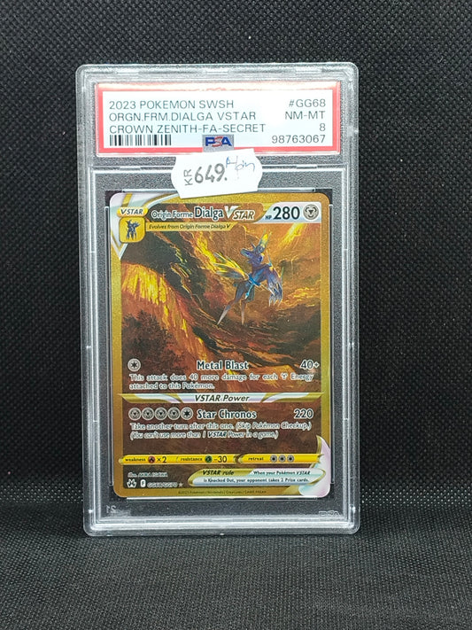 Pokémon Origin Forme Dialga VSTAR FA #GG68 Crown Zenith – PSA 8 (NM-MT)