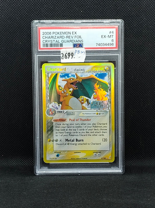 Pokémon Charizard Reverse Holo #4 Crystal Guardians (2006) – PSA 6 (EX-MT)