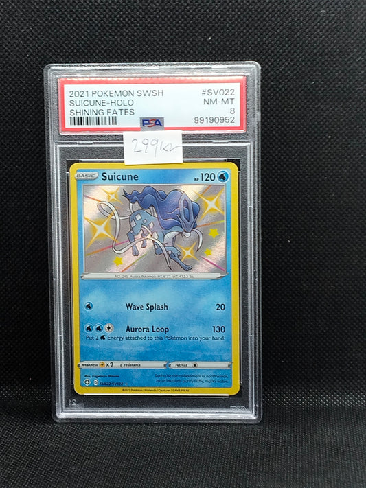Pokémon Suicune Holo SV022 Shining Fates (2021) – PSA 8 (NM-MT)