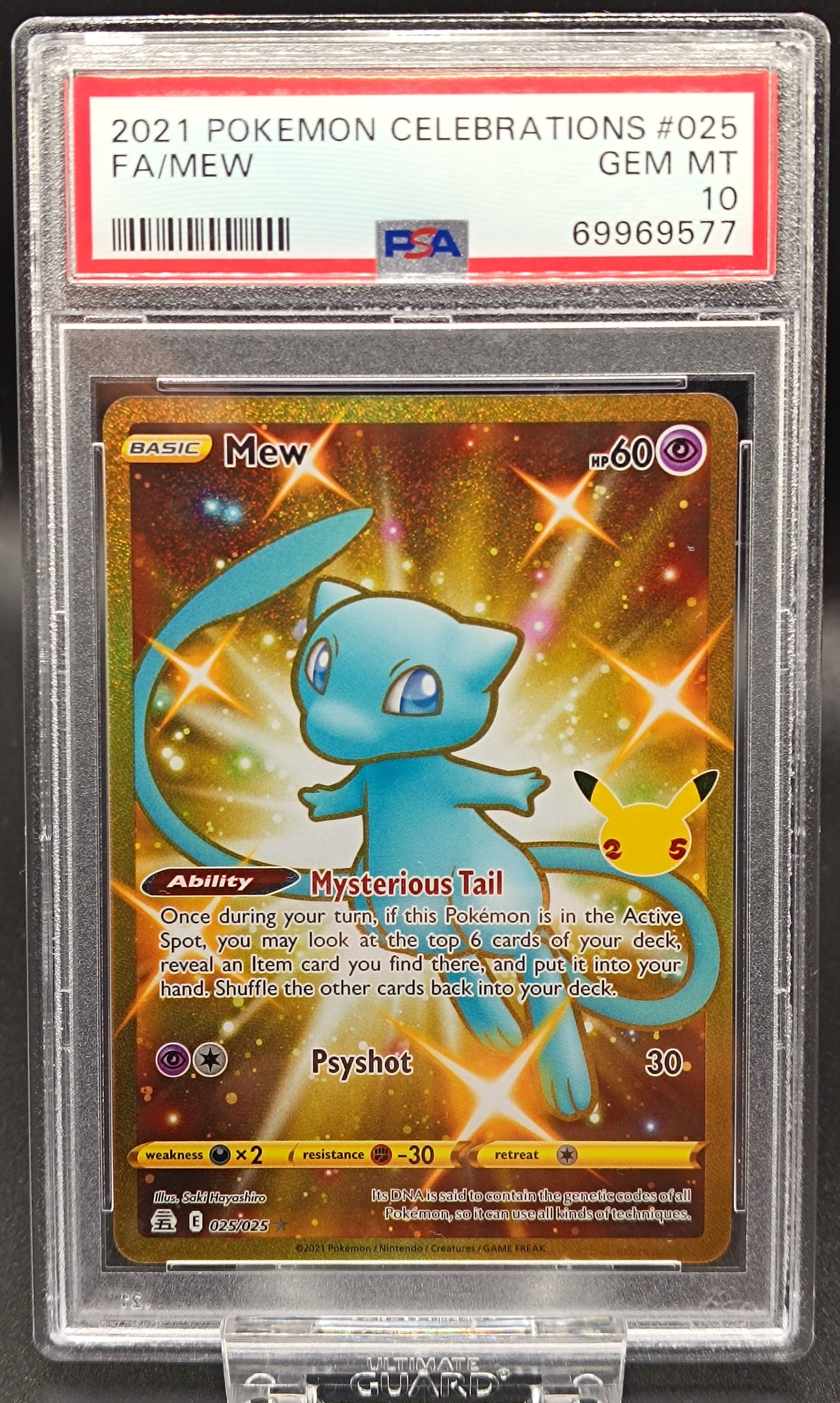2021 Pokemon Celebrations Full Art Golden Mew PSA 10 - Qubimon.dk