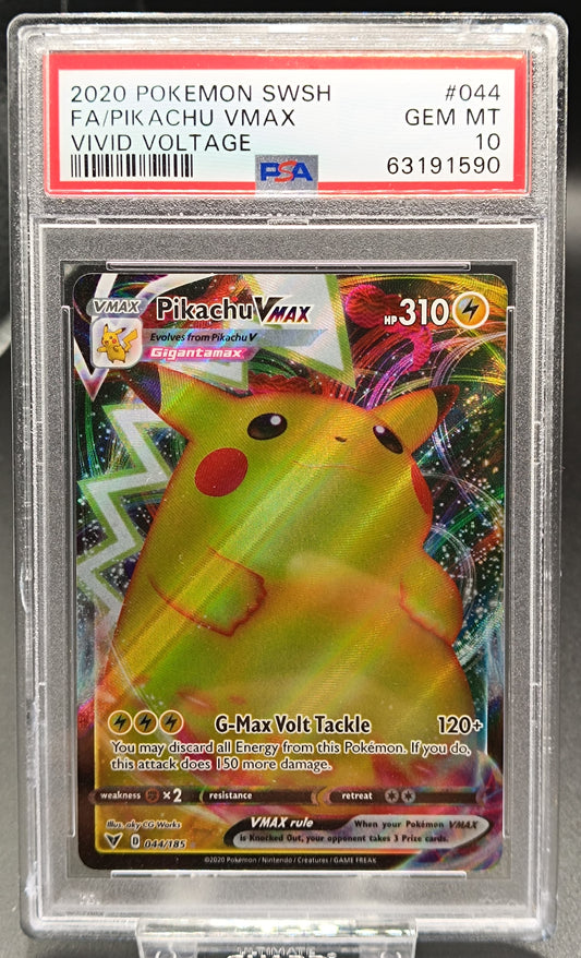 Pikachu VMAX  044/185 –PSA 10 - Qubimon.dk