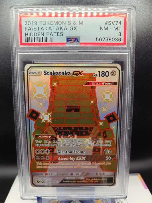 Stakataka GX #SV74 Pokemon Hidden Fates psa 8 - Qubimon.dk
