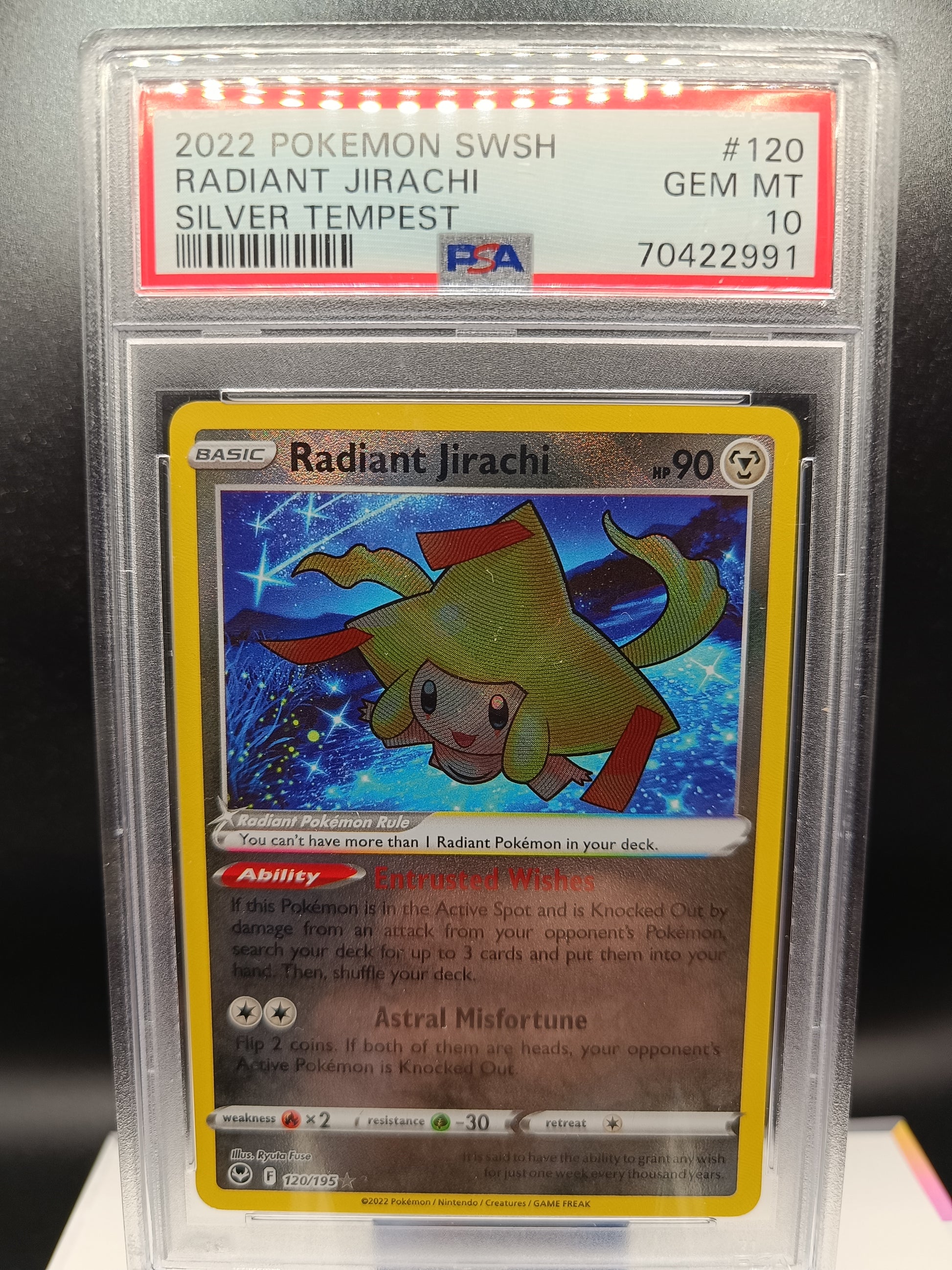 Radiant Jirachi [Holo] #120 Pokemon Silver Tempest psa 10 - Qubimon.dk
