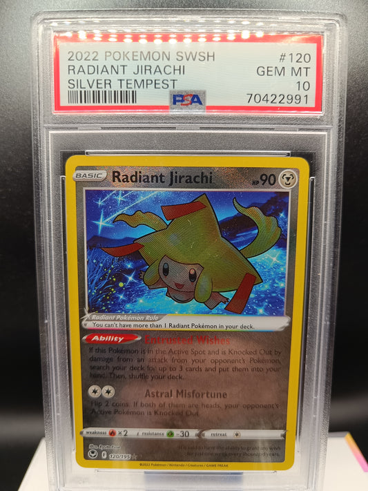 Radiant Jirachi [Holo] #120 Pokemon Silver Tempest psa 10 - Qubimon.dk