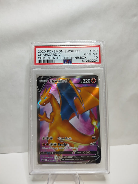 2020 Pokemon SWSH BSP Charizard V Champn Path elite TRNR Box GEM MT 10