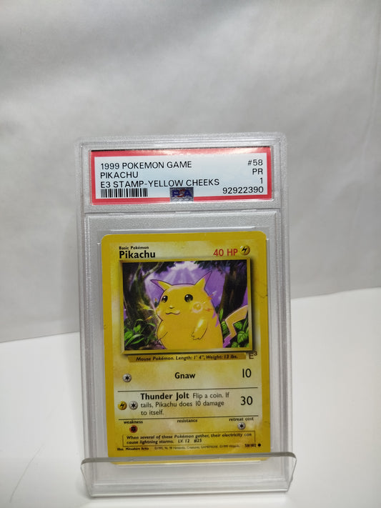 1999 POKEMON GAME PIKACHU E3 STAMP-YELLOW CHEEKS PR 1