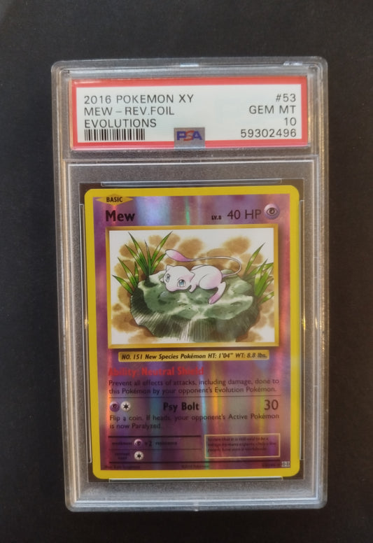 2016 POKEMON XY MEW REV.FOIL GEM MT 10