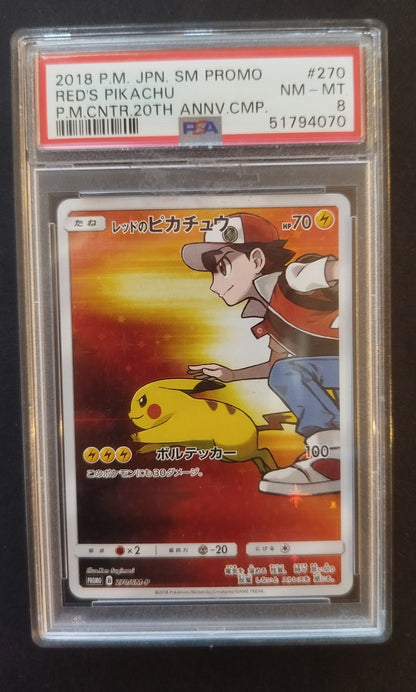 2018 PROMO RED'S PIKACHU PSA NM-MT 8