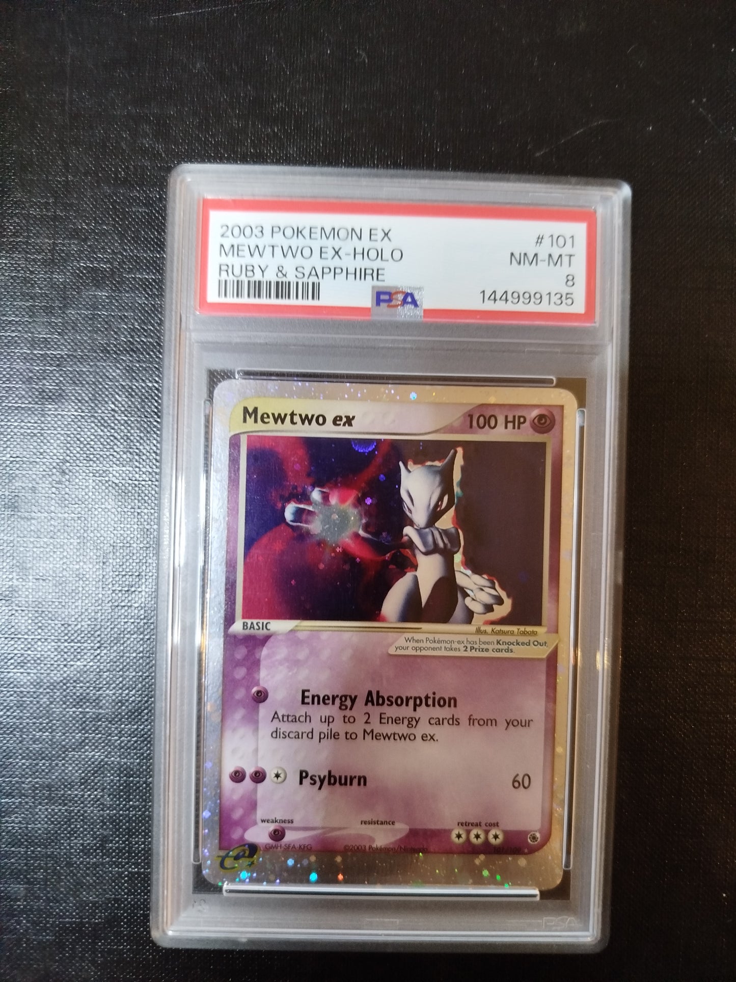 2003 Ruby & sapphire mewtwo ex PSA NM-MT 8