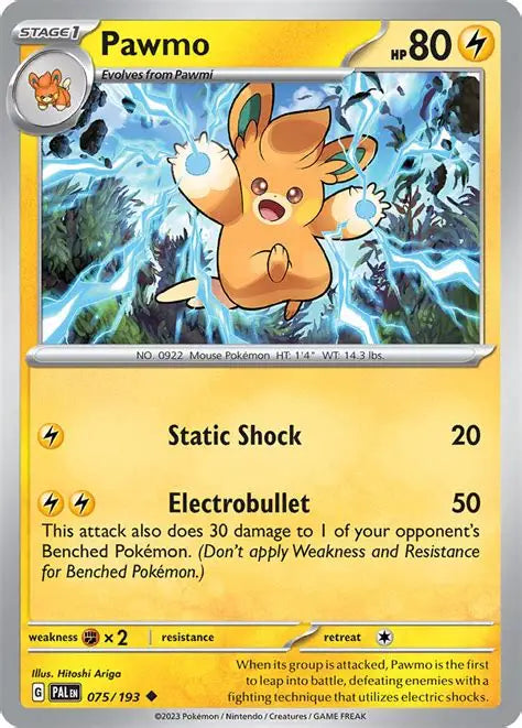 Paldea Evolved Pawmo #075