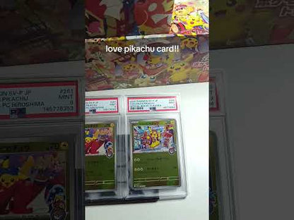 Japanske Pikachu Promo PSA 9 Sæt – Tohoku, Hiroshima & Fukuoka med Deck Box og Sleeves